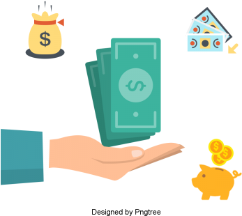 Beautiful Cartoon Cute Flat Money Financial Finance, - Portable Network Graphics (360x360), Png Download