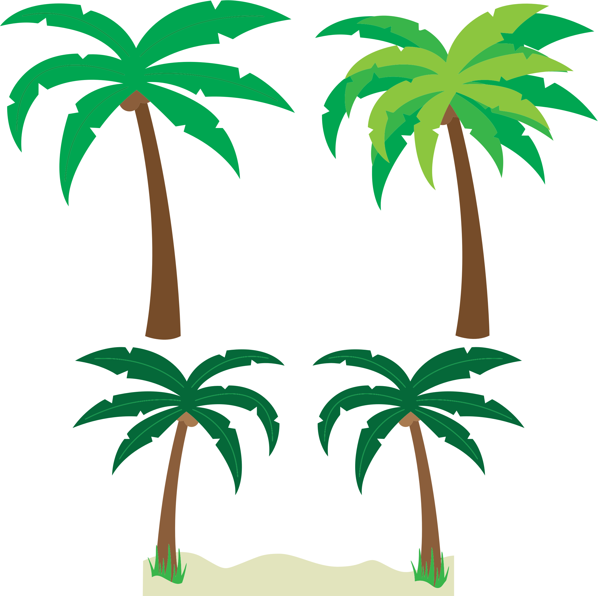 Png Library Stock Trees Big Image Png - Tropical Palm Trees Clipart (2315x2309), Png Download