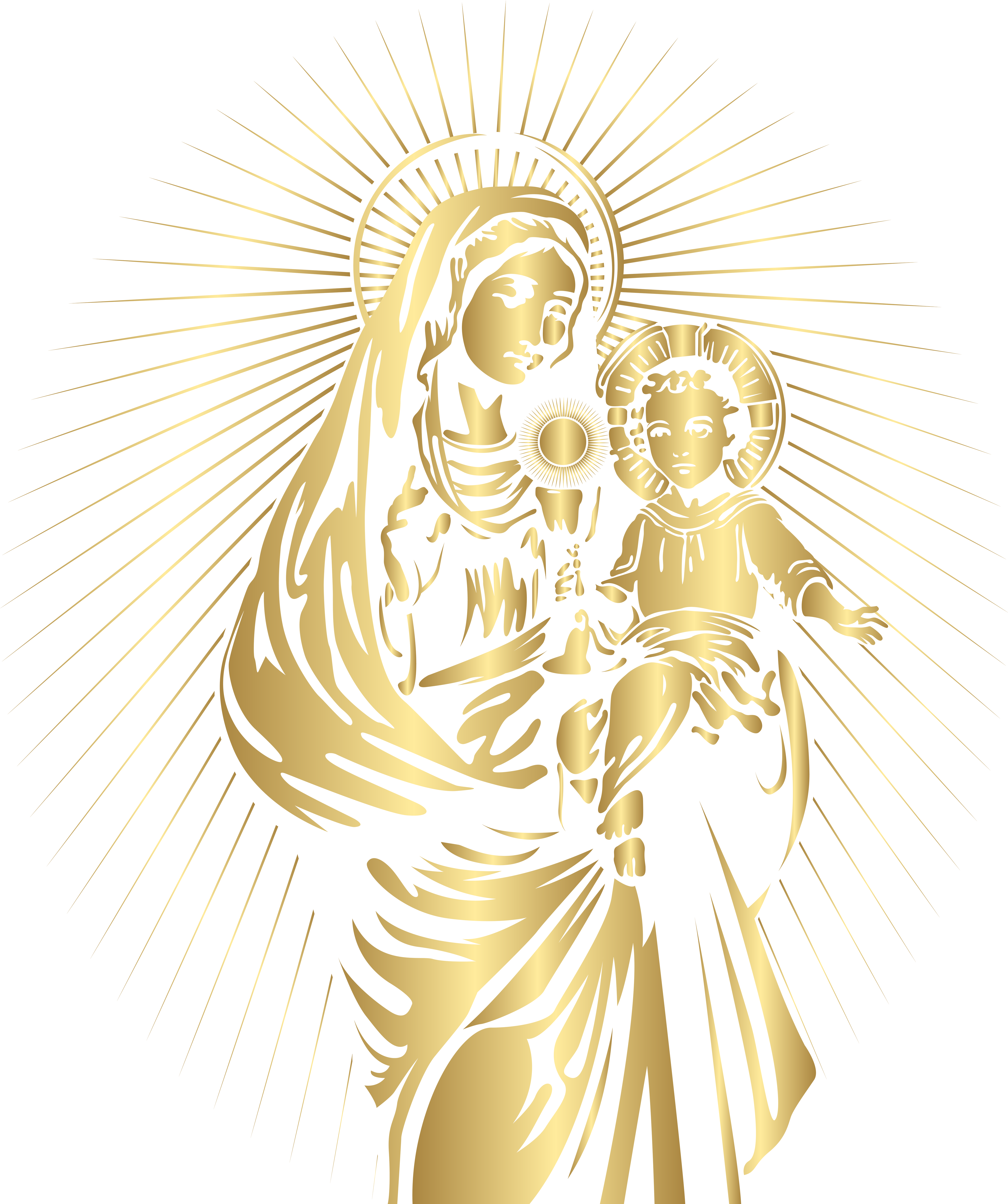 Blessed Virgin Mary And Baby Jesus Png Clip Art - Mother Mary Png (5009x6000), Png Download