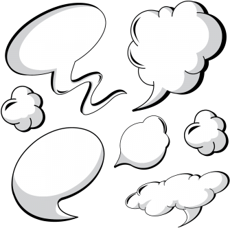 A Set Of Comic Bubbles And Elements Of Bubble Speeach, - Vector Graphics (360x360), Png Download