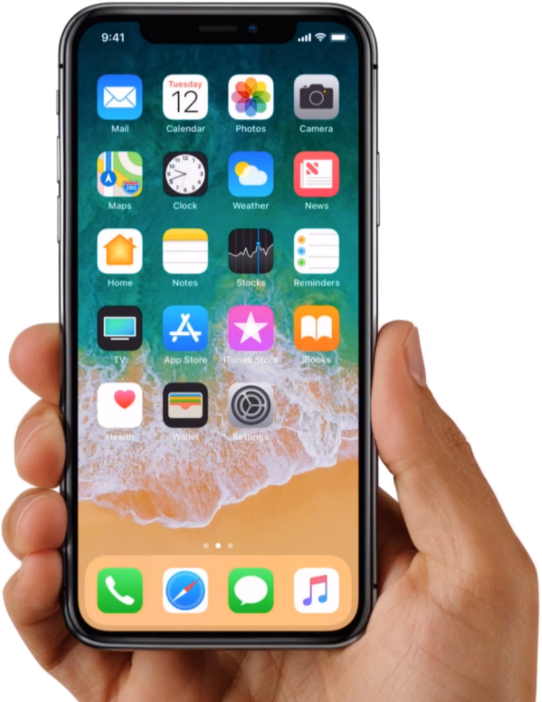 Apple Iphone X In Hands Png Image - Apple Iphone X Leather Case (2048x1536), Png Download
