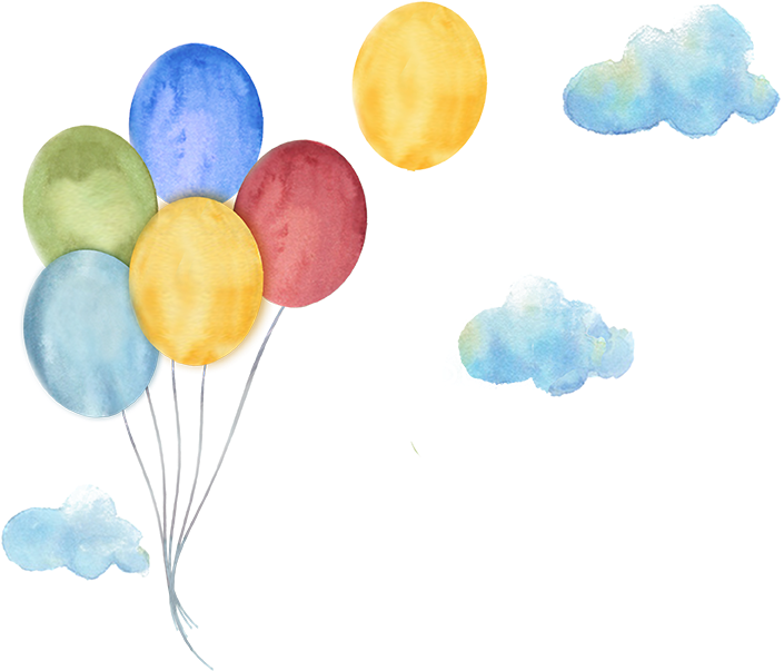 Bouquetballonnuage - Child Art (757x761), Png Download