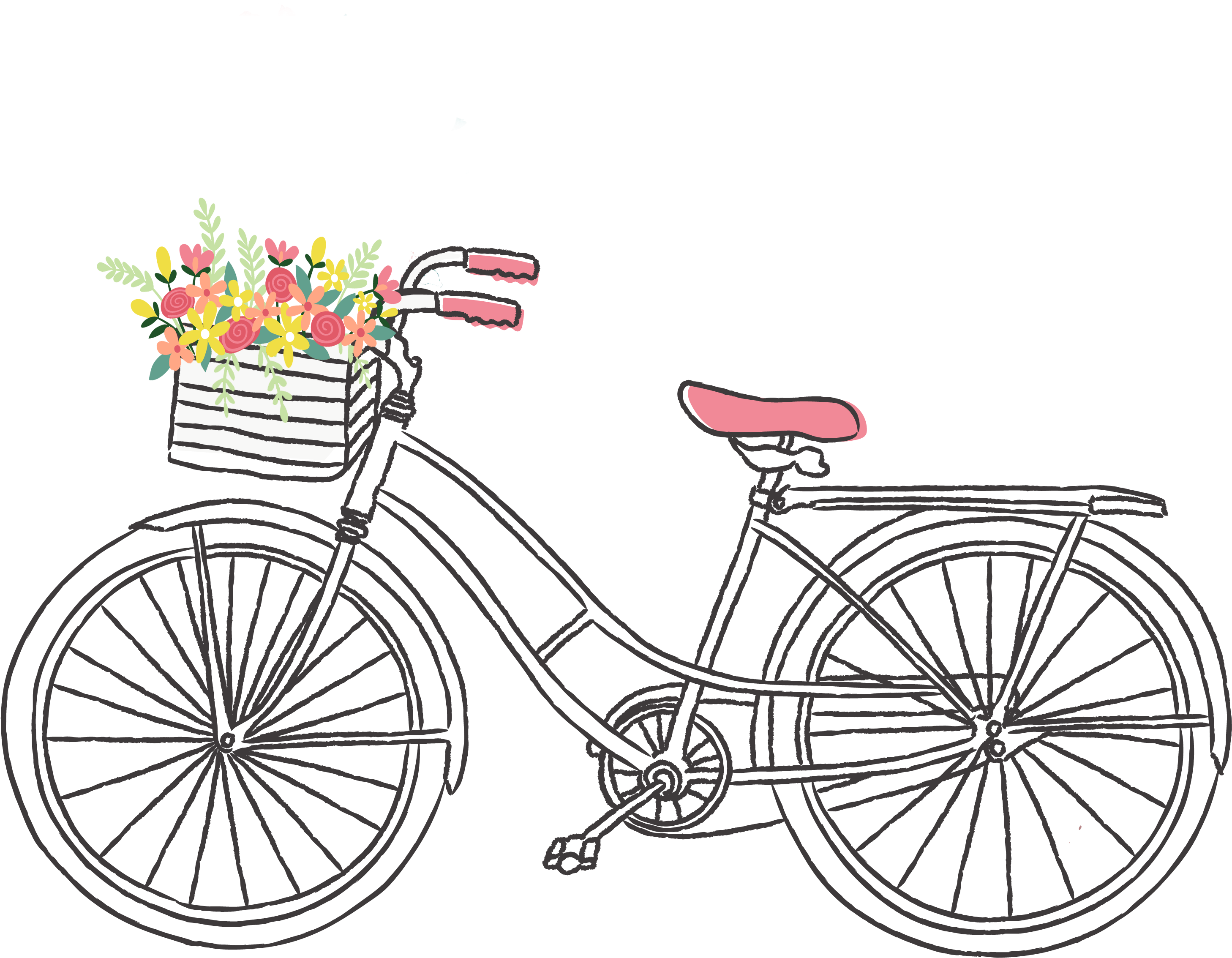 Free Romantic Bicycle Clip - Bicycle Illustration (3300x2550), Png Download