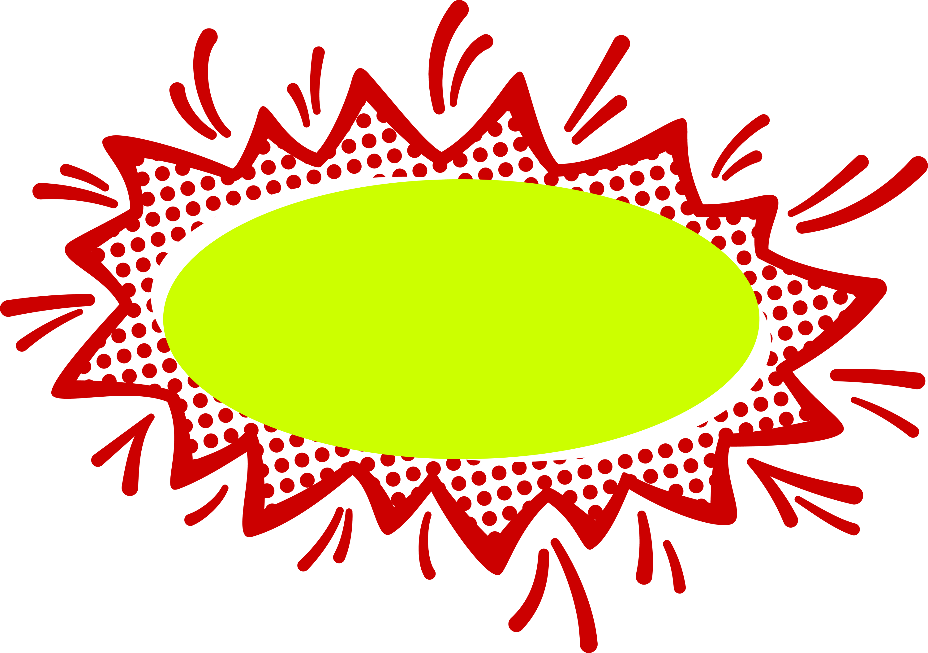 Red And Lime Empty Comic Bubbles Rain Clipart Png Image - Comic Bubble Clipart Png (3000x2109), Png Download