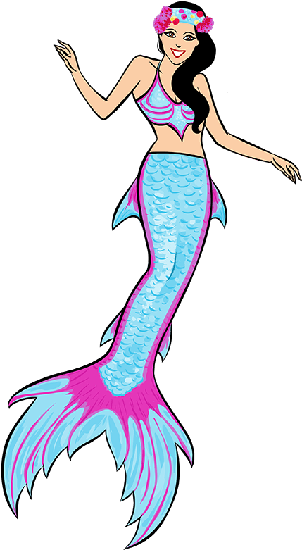 Mermaid Kat Cartoon In Her Silicone Mermaid Tail - Cartoon Realistic Mermaids (453x800), Png Download