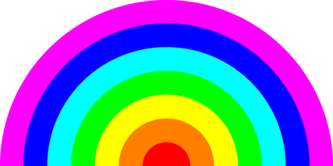 Rainbow Sunlight Circle Color - Seven Colours Of The Rainbow (680x340), Png Download