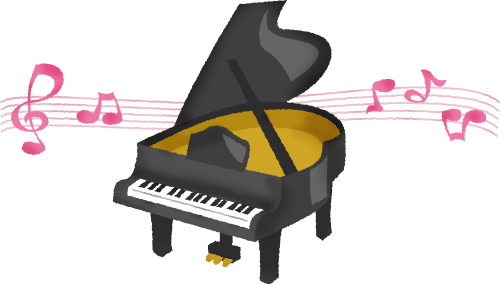 Spring Clipart Piano - Piano Con Notas Musicales (500x284), Png Download