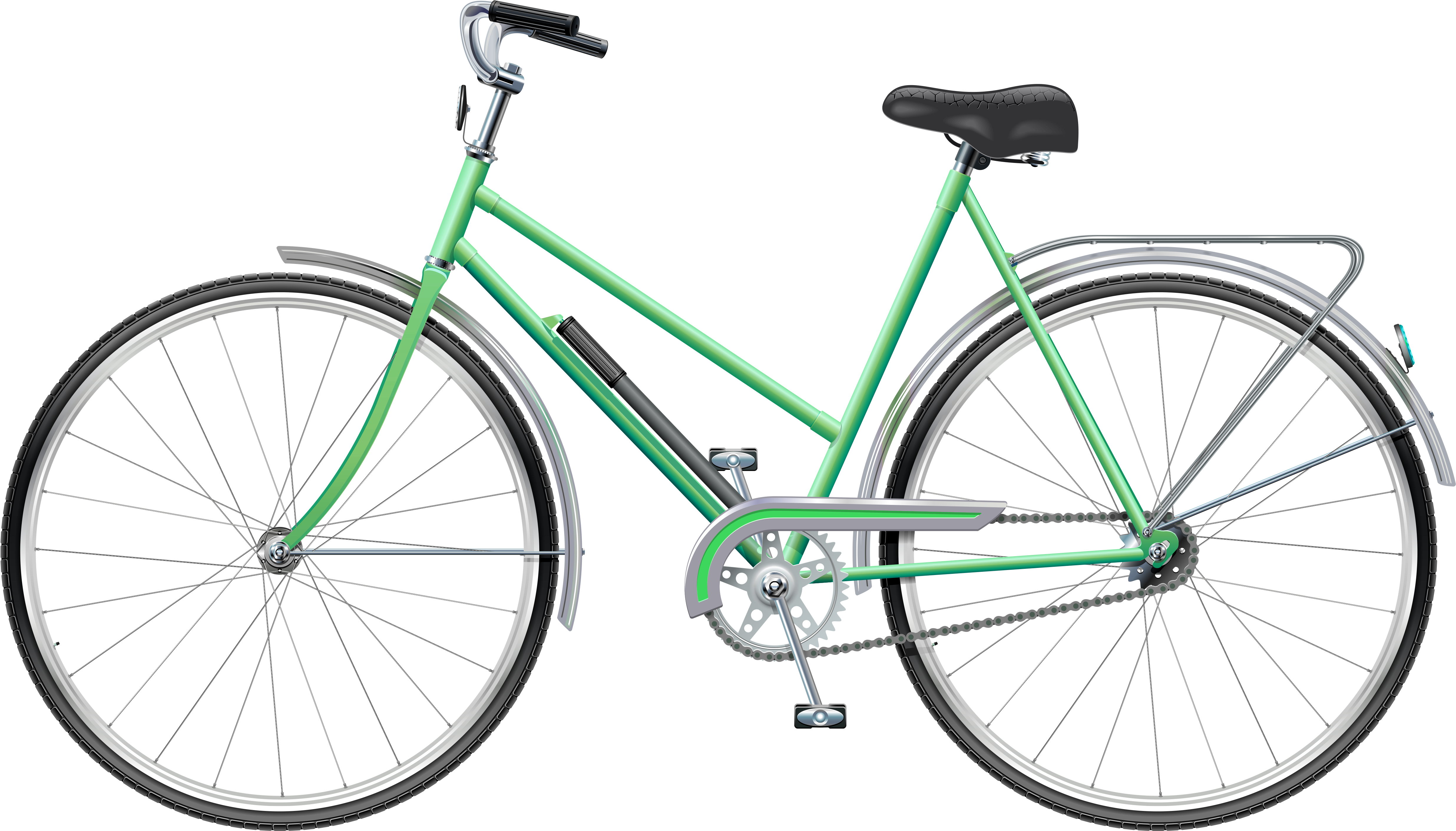 Green Bicycle Png Clip Art - Bicycle Png (5132x3002), Png Download