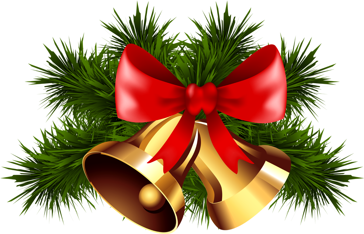 Christmas Pine With Bell Png - Chuông Giáng Sinh Png (1200x802), Png Download