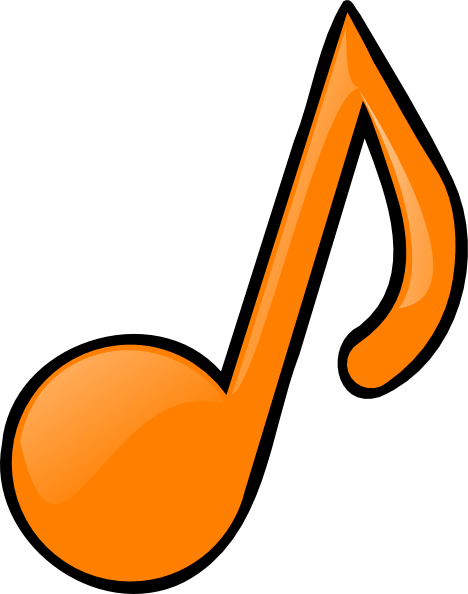 Musical Note Orange Clip Art - Note De Musique Orange (468x594), Png Download