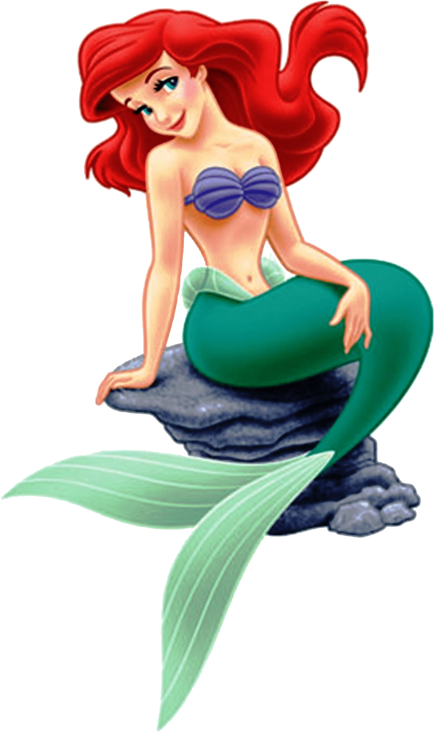Ariel Blushes While Sitting On A Rock - Ariel Png (802x1268), Png Download