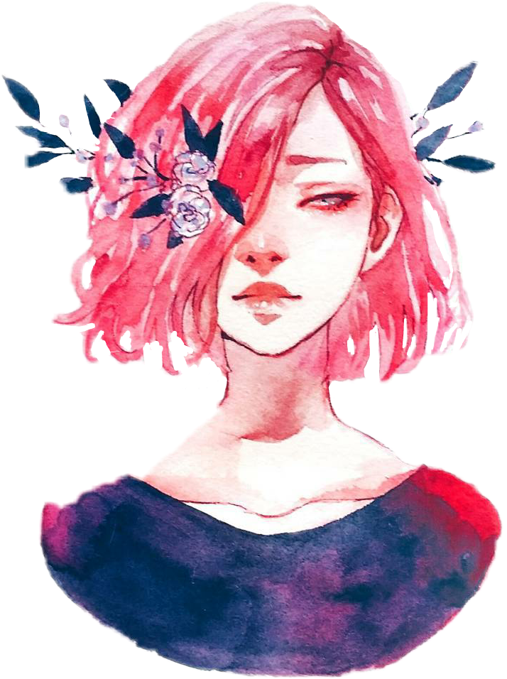 Report Abuse - Drawings Watercolor Girls (714x956), Png Download