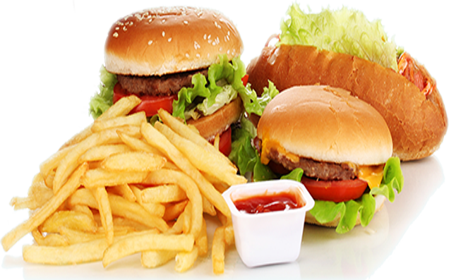Fast Food Banner - Junk Food Transparent Background (636x397), Png Download