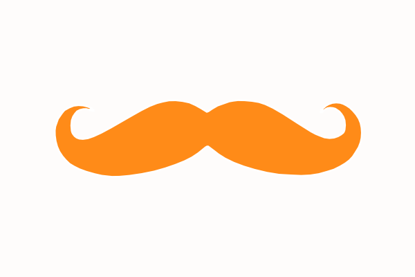 Small - Orange Mustache Clip Art (600x400), Png Download