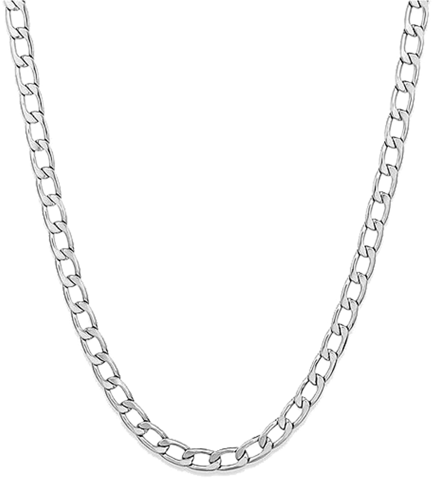 Graphic Black And White Popular Chains Home Decor Ideas - Silver Cuban Chain (1000x1000), Png Download