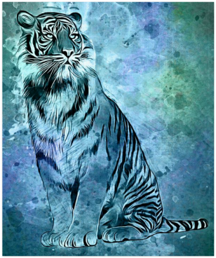 Watercolor Tiger Poster 20"x24" - Watercolor Painting (500x500), Png Download