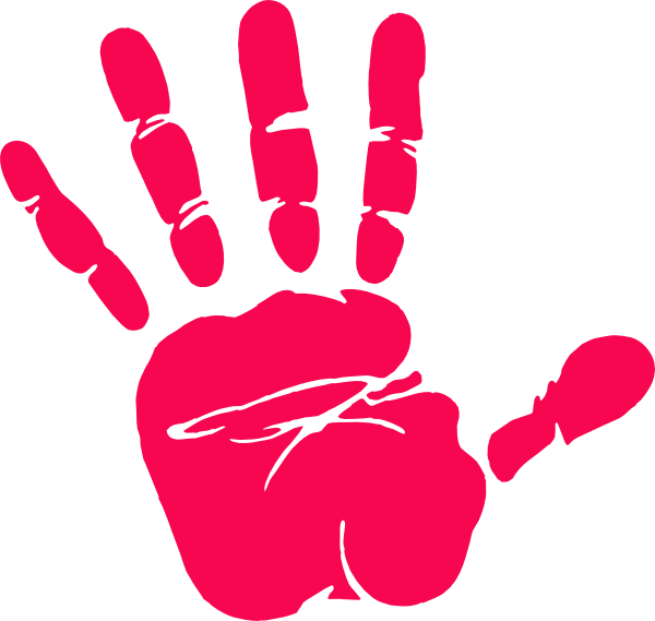 Png Hand Clipart - Red Handprint Clipart (600x569), Png Download