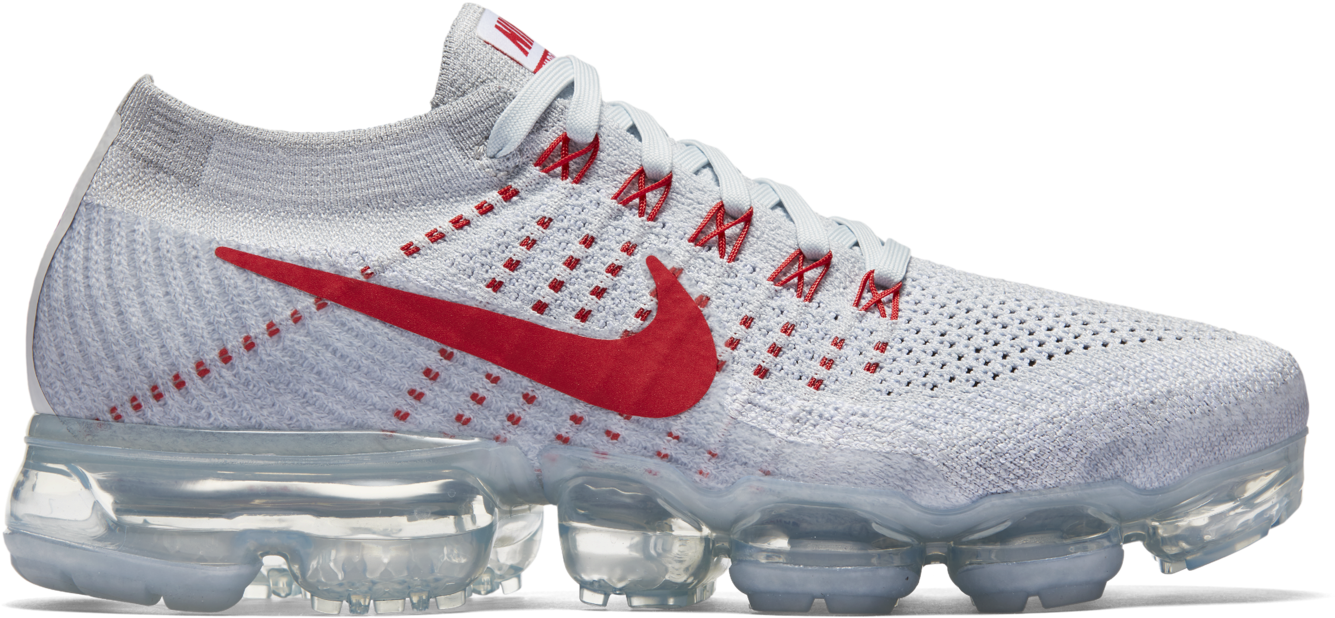 5 Nike Air Max - Vapormax Pure Platinum University Red (1600x1600), Png Download