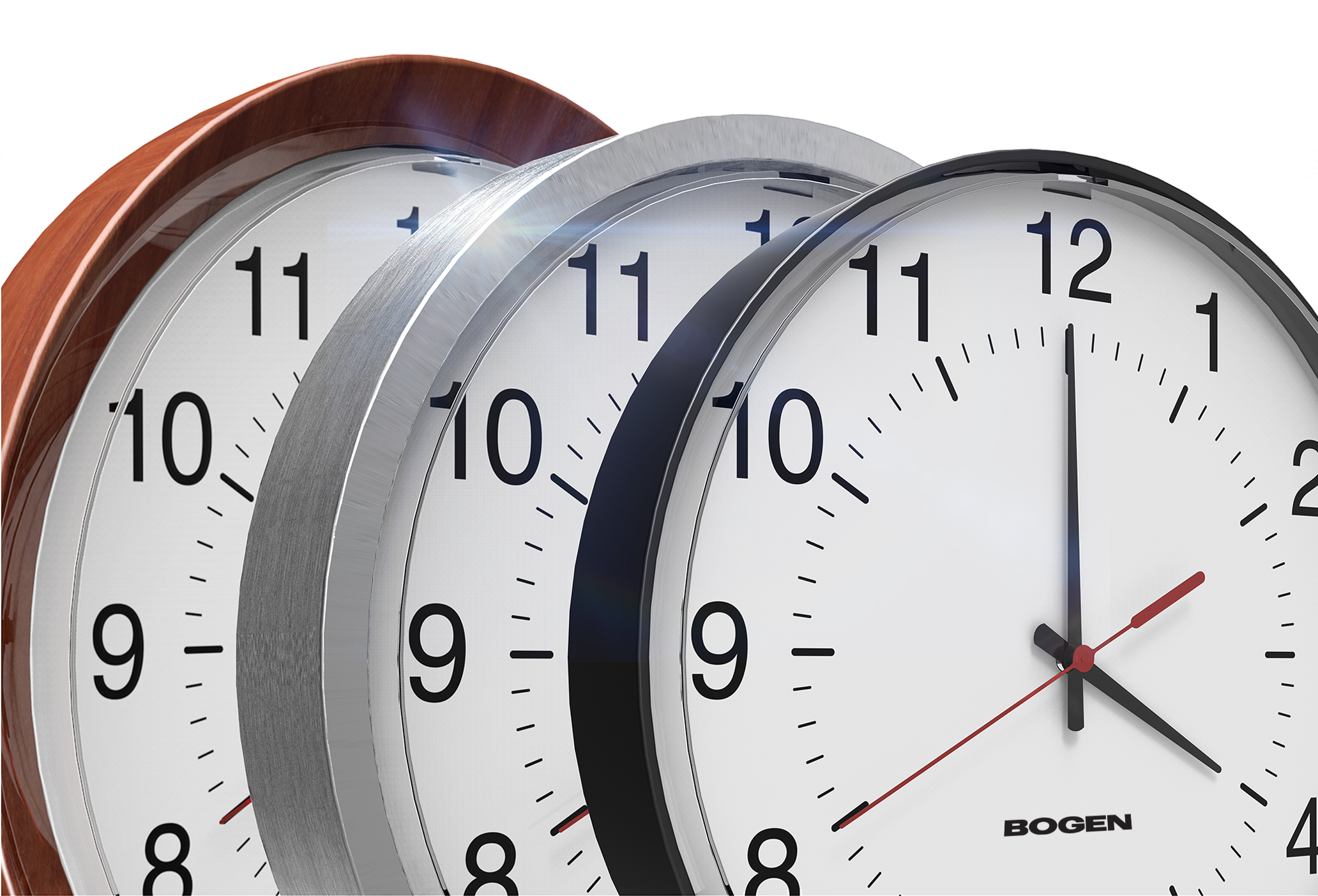 Bogen Round Slim Line Options Standard Dial, Standard - Clock (2063x1800), Png Download