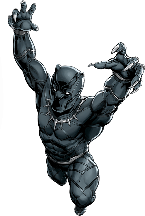 Usa Avengers Herochi Blackpanther R E1954416 - Cartoon Black Panther Marvel (504x748), Png Download
