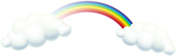 Rainbow And Clouds Png Clip Art Image - Portable Network Graphics (600x207), Png Download