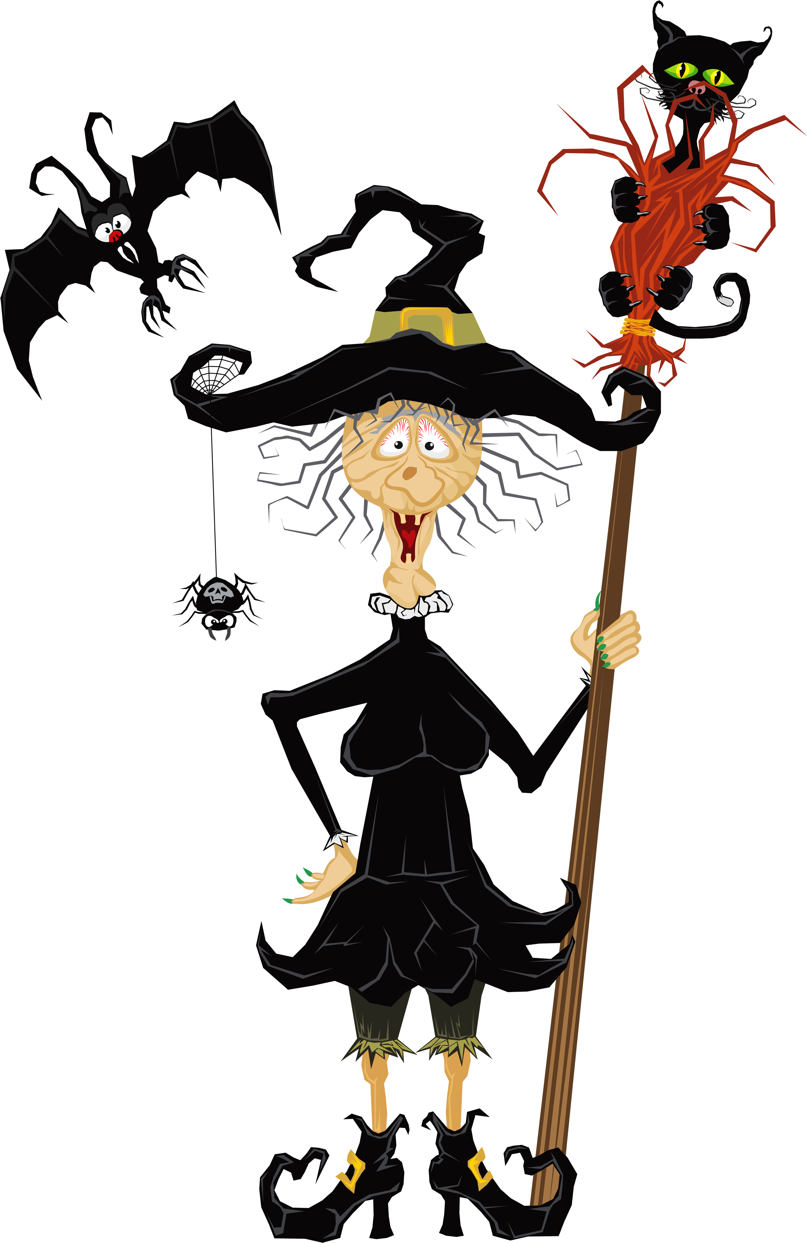 Halloween Creepy Witch Png Clipart - Spooky Halloween Clip Art (2800x4215), Png Download
