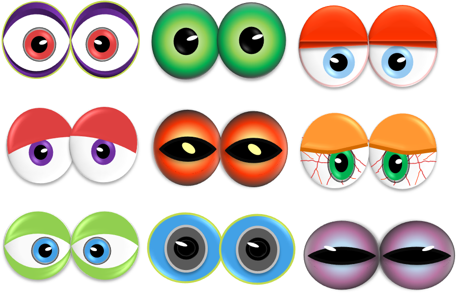 Printable Monster Eyes - Monster Eyes Clipart (920x590), Png Download