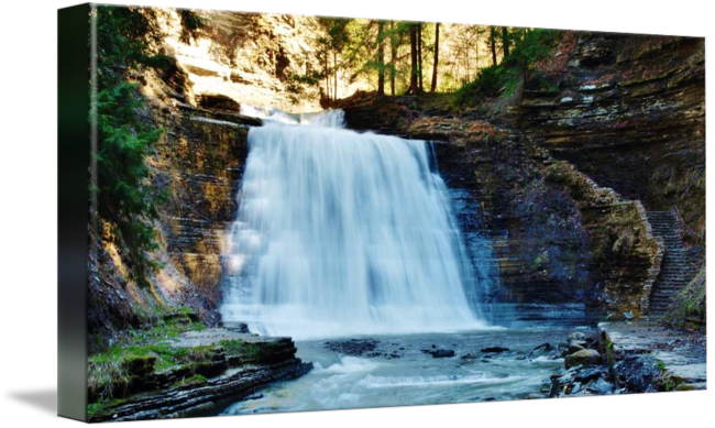 Vector At Stony Brook Park By Jamison Syphers - Waterfall (650x389), Png Download
