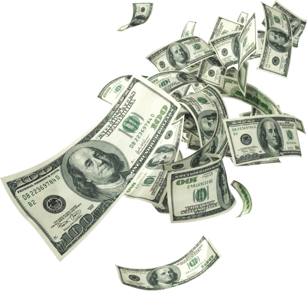 Falling Money Png For Kids - 100 Dollar Bill (632x600), Png Download