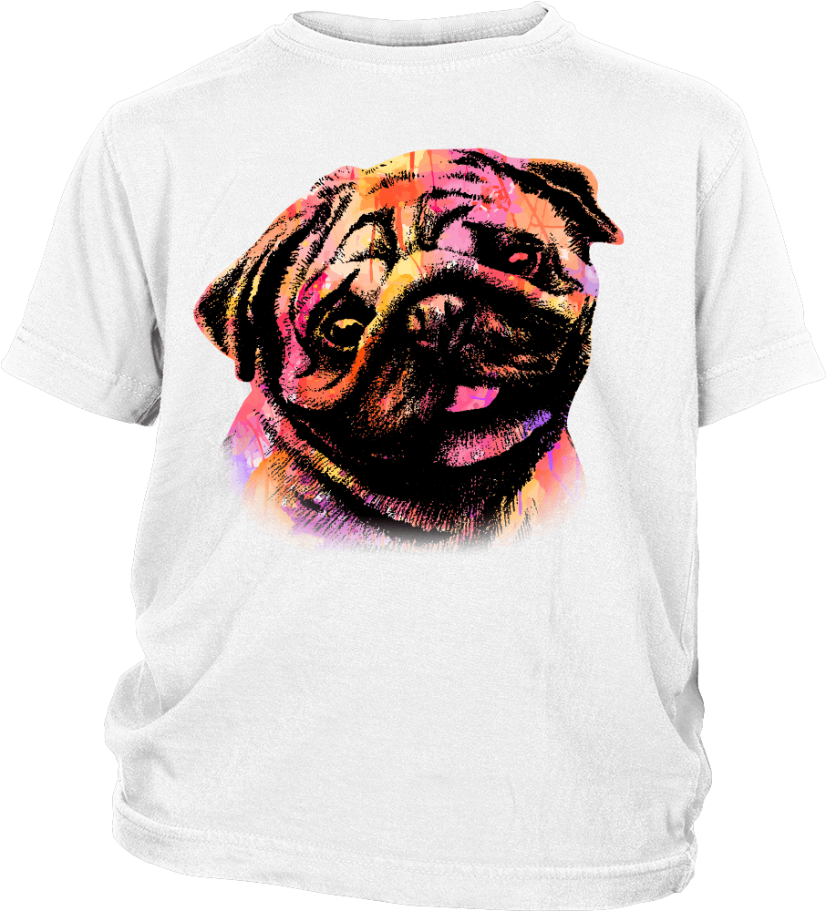 Watercolor Pug Kids T-shirt - Team Valor - Pokemon Go Into The Fire Tshirt Hoodies (1000x1000), Png Download