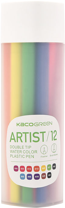 Kaco Artist Art Color Double Pen Watercolor Pen Design - Watercolor Painting (800x800), Png Download