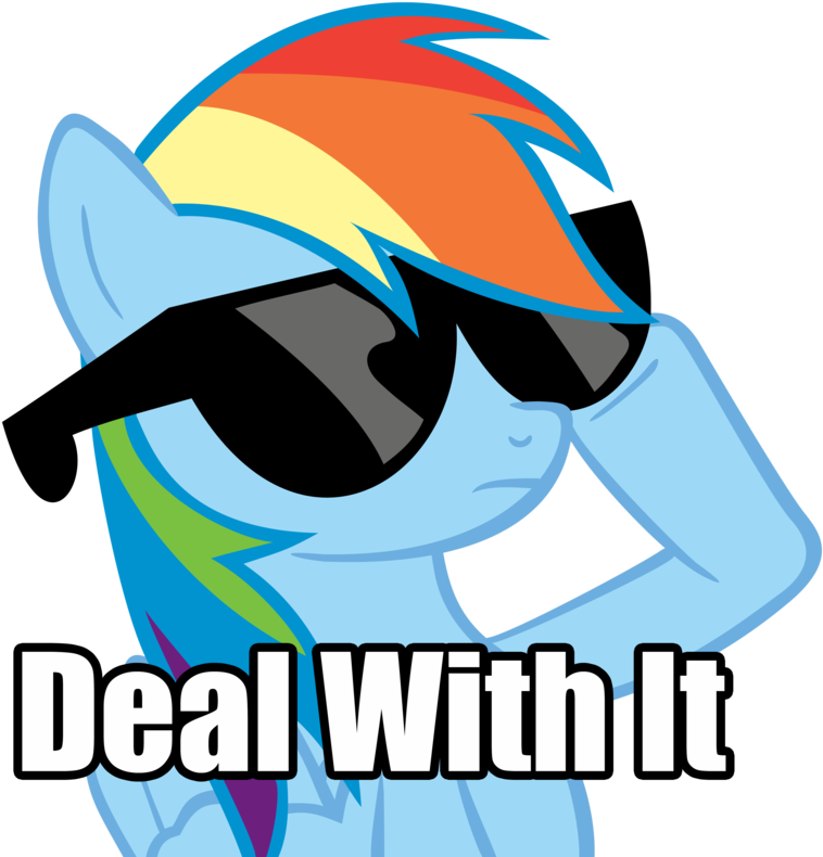 Deal With It Rainbow Style By J Brony-d4cwgad - My Little Pony Rainbow Dash Funny (900x805), Png Download