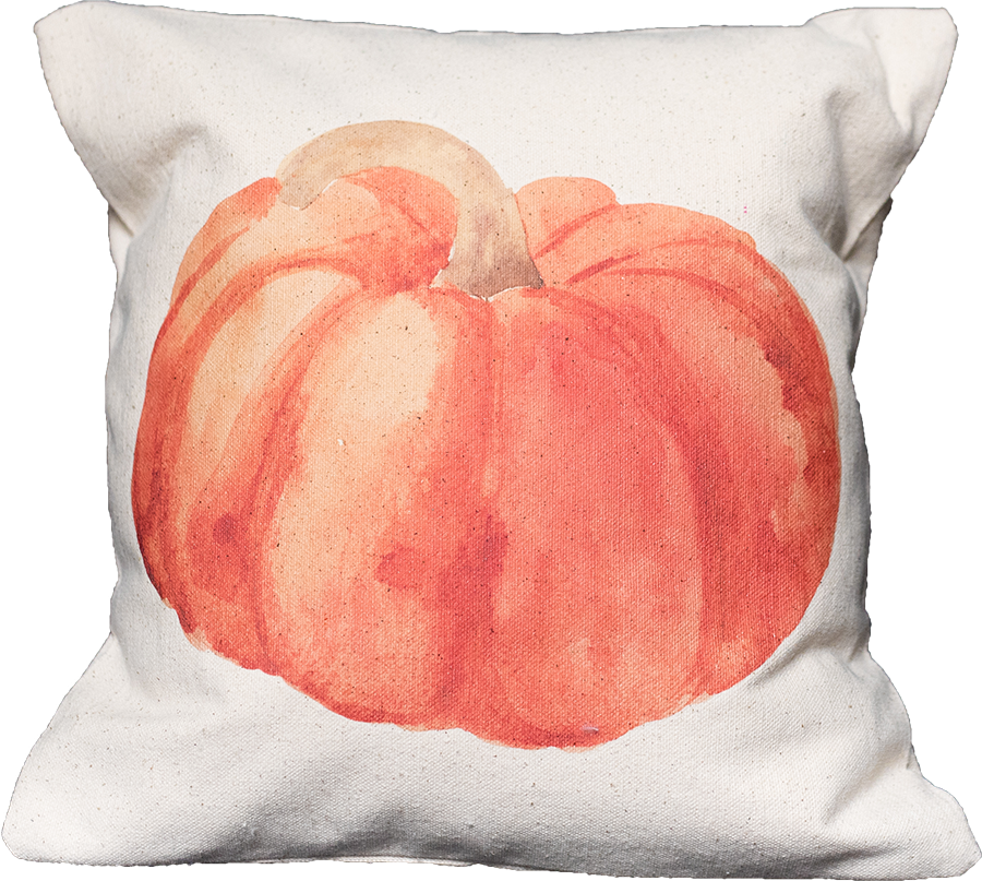 Watercolor Pumpkin - Cushion (900x807), Png Download