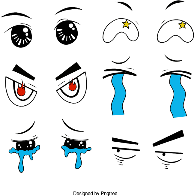 Cartoon Eye Collection Element, Big Eyes, Cross Eye, - Portable Network Graphics (800x800), Png Download