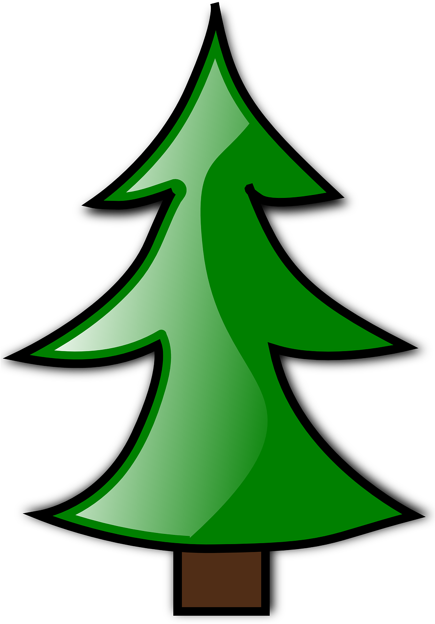 Watercolor Pine Spruce Forest Wood - Green Christmas Tree Cartoon (500x720), Png Download