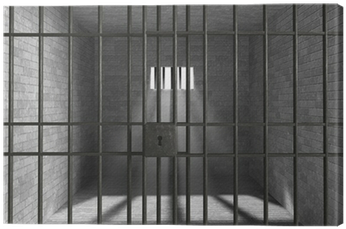 Old Grunge Prison Seen Through Jail Bars Canvas Print - Jail Bars (400x400), Png Download