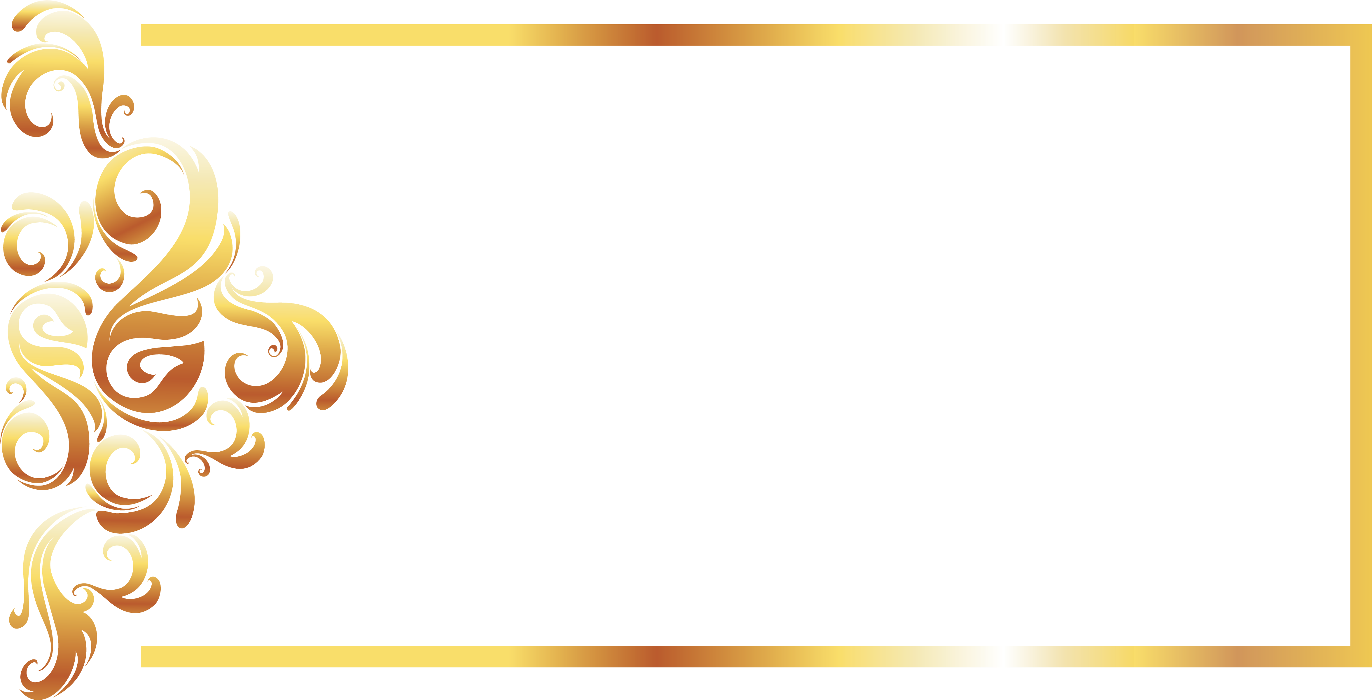 Yellow Recreation Pattern - Gold Border Line Png (4783x2454), Png Download