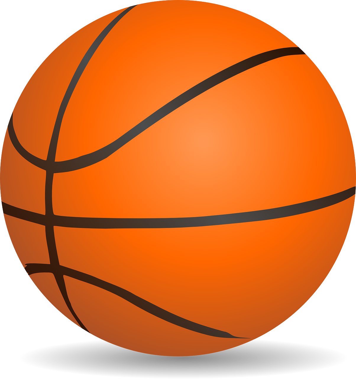 Basketball Graphics Group Clip Art Black And White - Basketball Png (677x720), Png Download