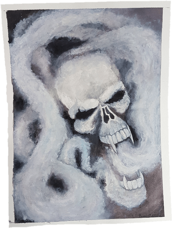 Smoke Skull , Watercolor Painting, 9 X 12 Inch - Picture Frame (872x872), Png Download