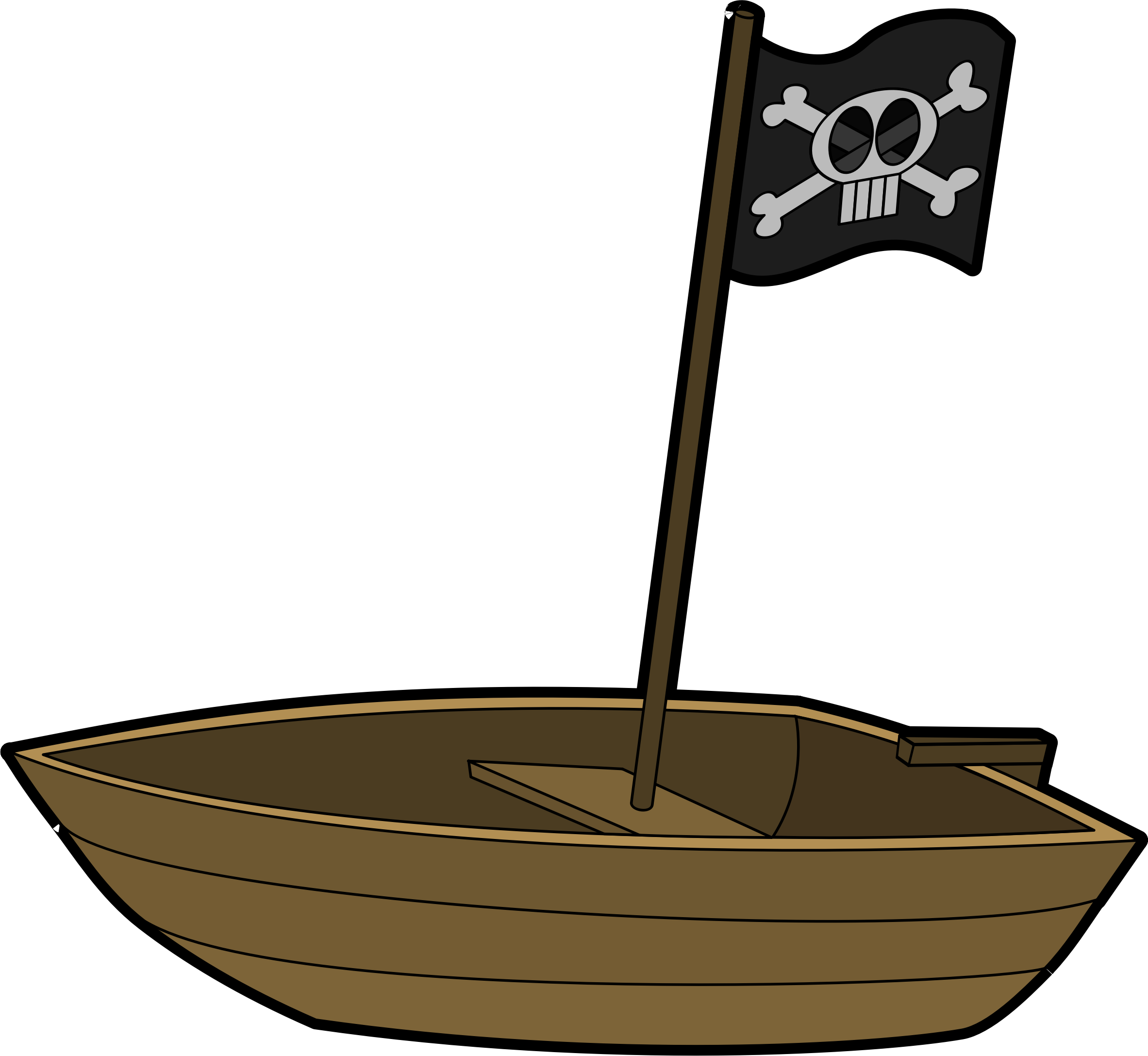 A Pirate Flag On A Pirate Ship - Boat Clip Art (800x740), Png Download