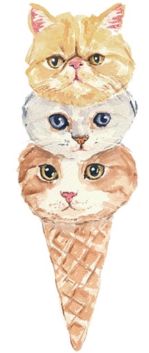 Cat Cone - Ice Cream Cone Cat (500x625), Png Download