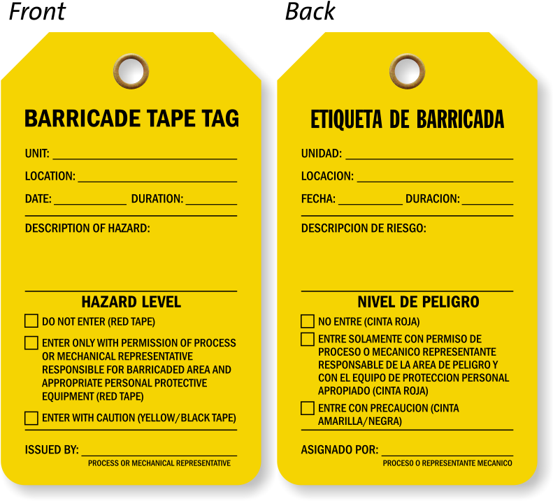 Bilingual Barricade Tape Tag - Product Lining (800x800), Png Download