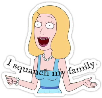 Rick And Morty Squanch My Family" Stickers By Lovecooks - My Family Doctor Paperback English 1st Edition (375x360), Png Download