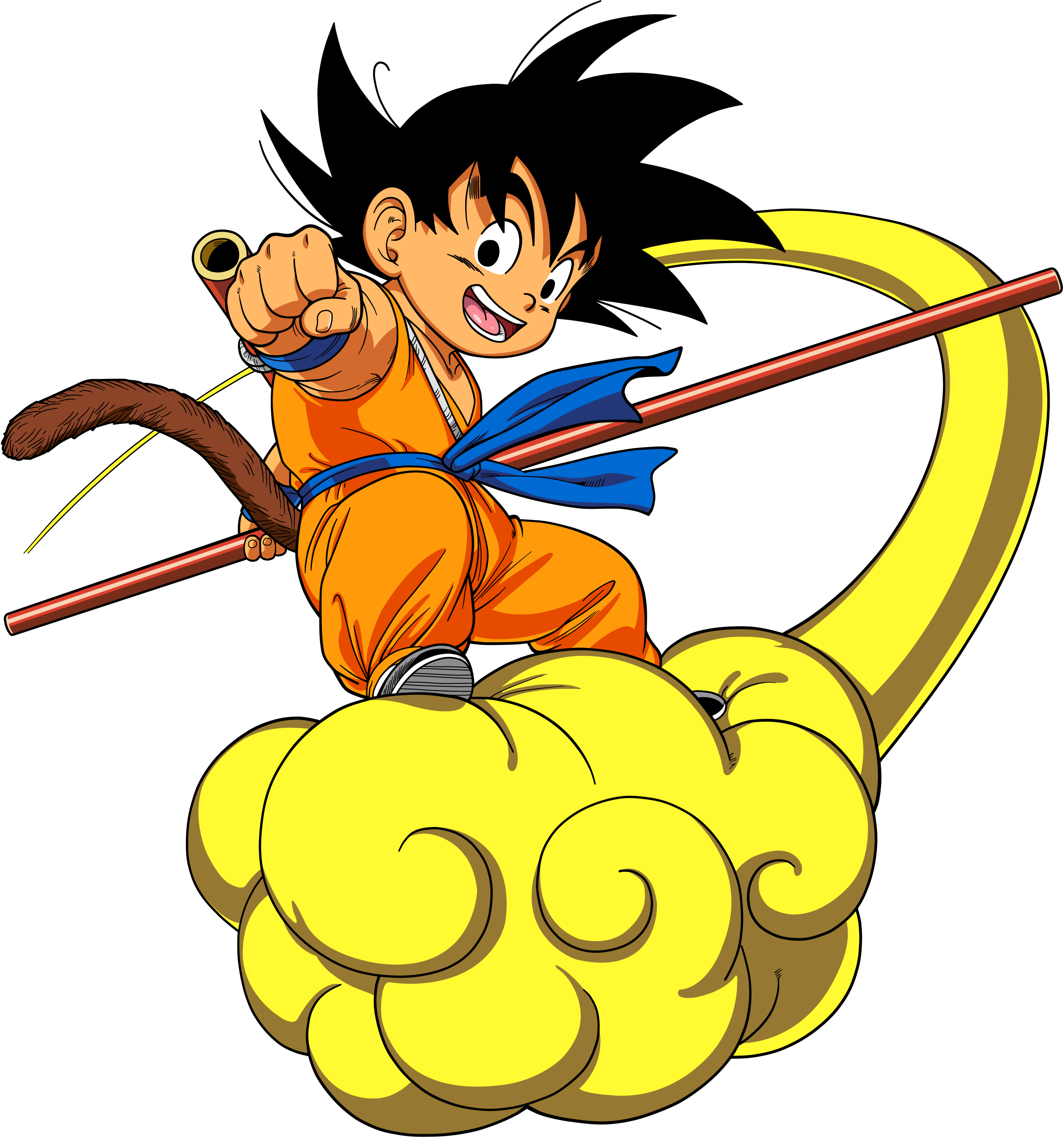 Goku On Kinto'un - Dragon Ball Png Transparent (3085x3300), Png Download