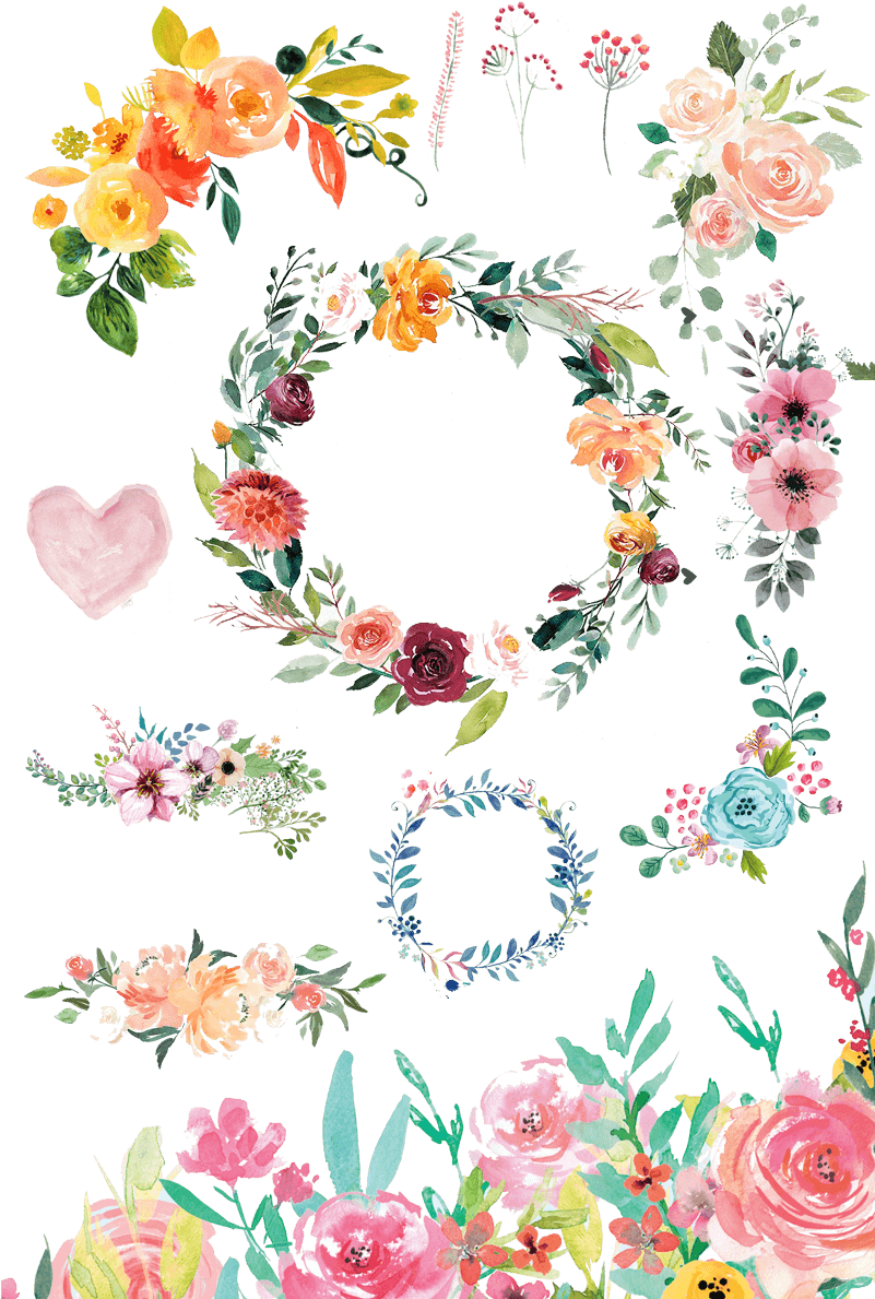 Download Amazing High-quality Latest Png Images Transparent - Watercolor-herbstblumenwreath-brautparty Karte (800x1200), Png Download