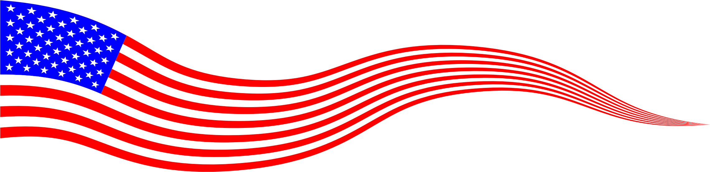 Wavy Usa Flag Banner By @gdj, Wavy Usa Flag Banner, - Space Center Houston (2281x554), Png Download