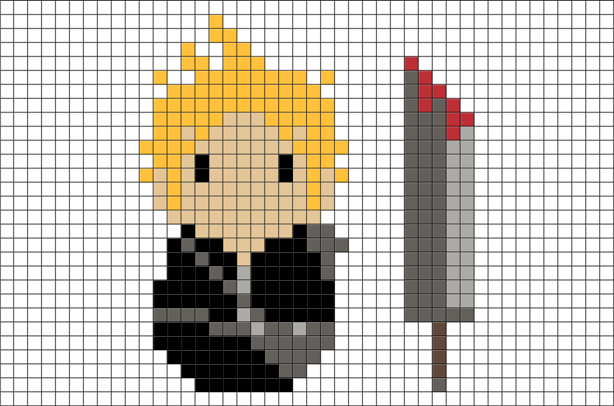 Final Fantasy Cloud Pixel (880x581), Png Download