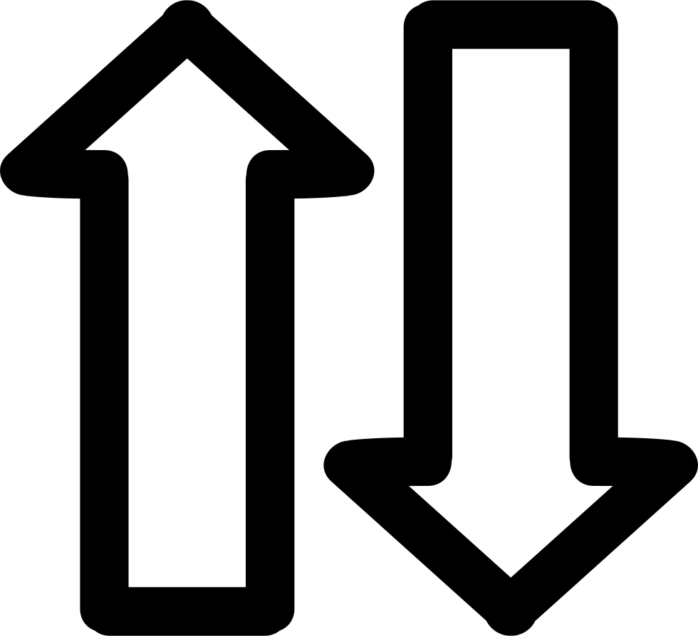 Hand Drawn Arrows Couple - Black And White Opposite (980x894), Png Download