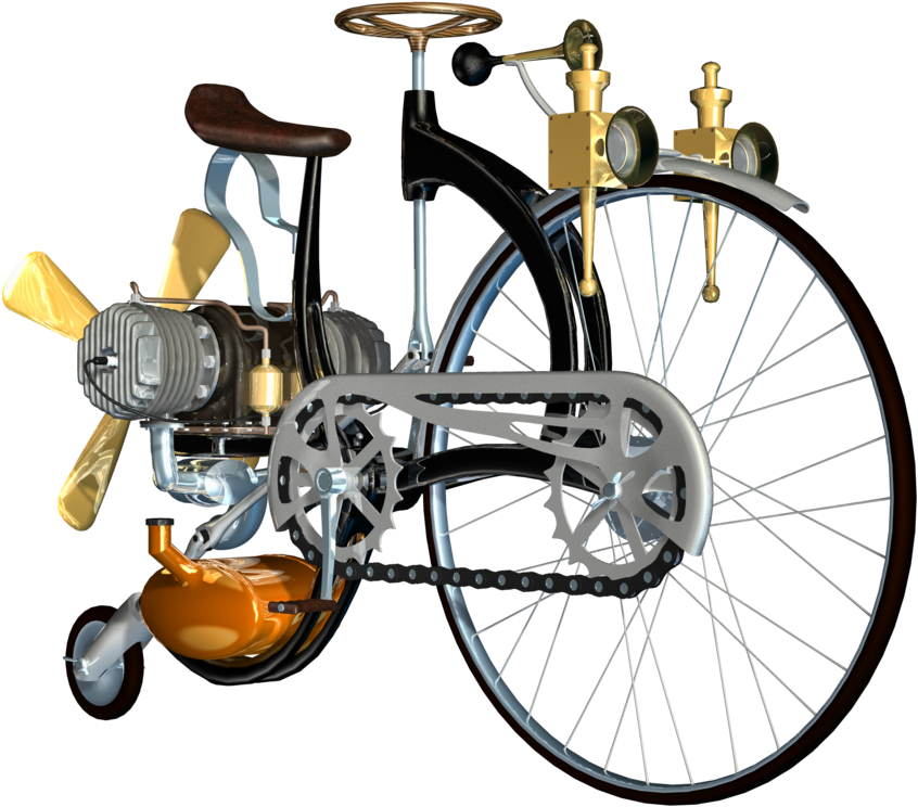 Bike Png Stock By Roy D On - Steampunk Art Png Transparent (1024x768), Png Download