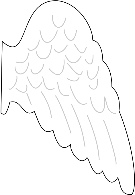 Single Clipart Angel Wing - Clip Art (566x800), Png Download